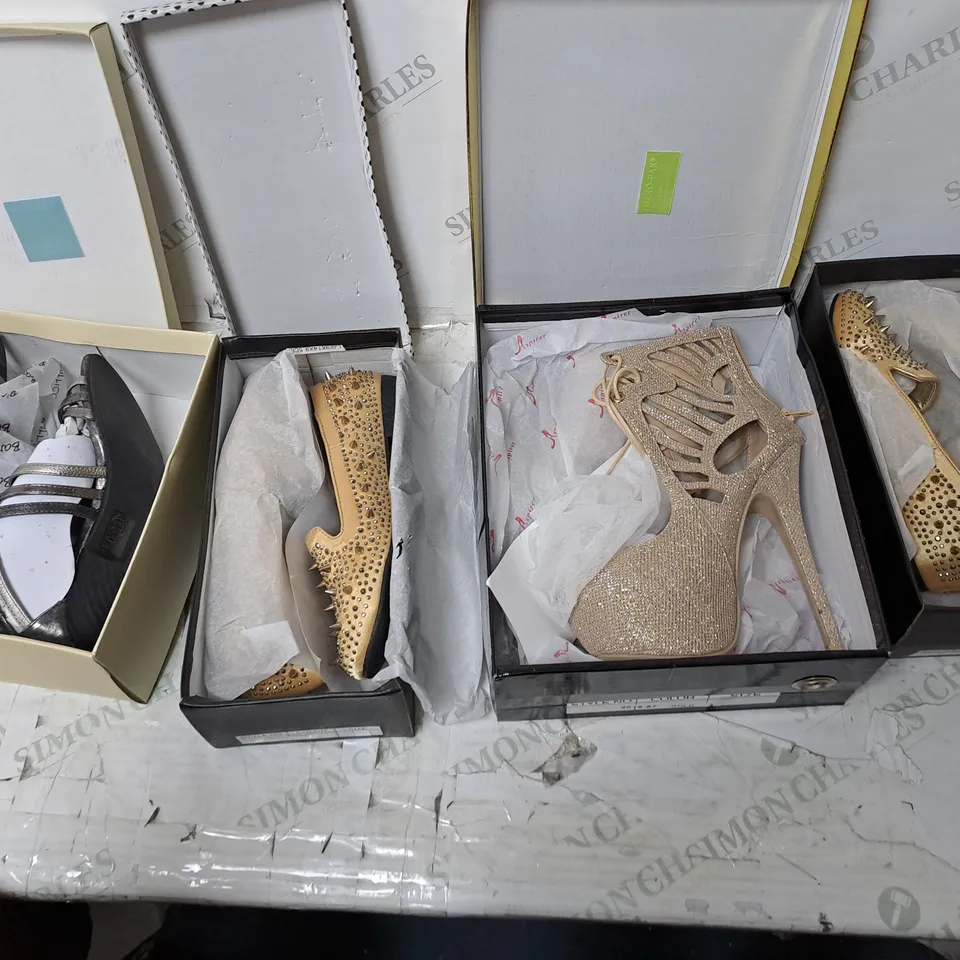 APPROXIMATELY 12 PAIRS OF BOXED SHOES TO INCLUDE BOOTS, TRAINERS, AND SANDALS ETC. 