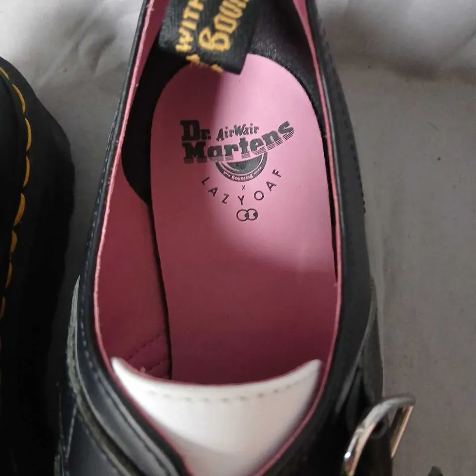 DR. MARTENS X LAZY OAF MARY JANE SHOES – BLACK & WHITE (WOMEN) SIZE 9