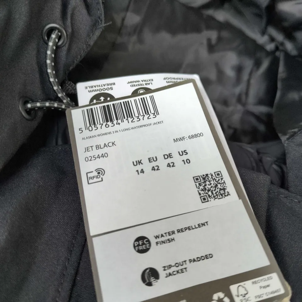 MOUNTAIN WAREHOUSE ALASKAN WOMEN 3 IN 1 LONG WATERPROOF JACKET UK 14