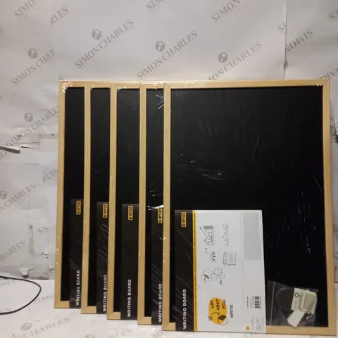 LOT OF 5 BI-OFFICE WALL MOUNTED CHALKBOARD 600X400MM