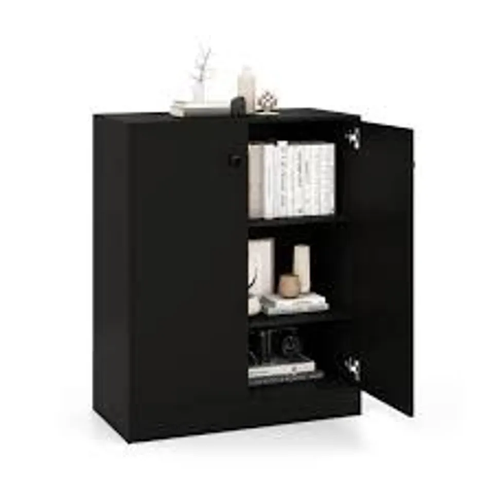 COSTWAY COSTWAY MODERN FREESTANDING CHEST OF DRAWERS WITH ADJUSTABLE SHELVES AND TIP-OVER PROTECTION 72 X 34 X 85.5 CM BLACK JZ10309DK