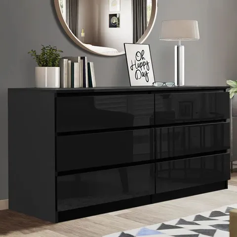 BOXED BISMARCK 6 DRAWER 138CM CHEST OF DRAWERS