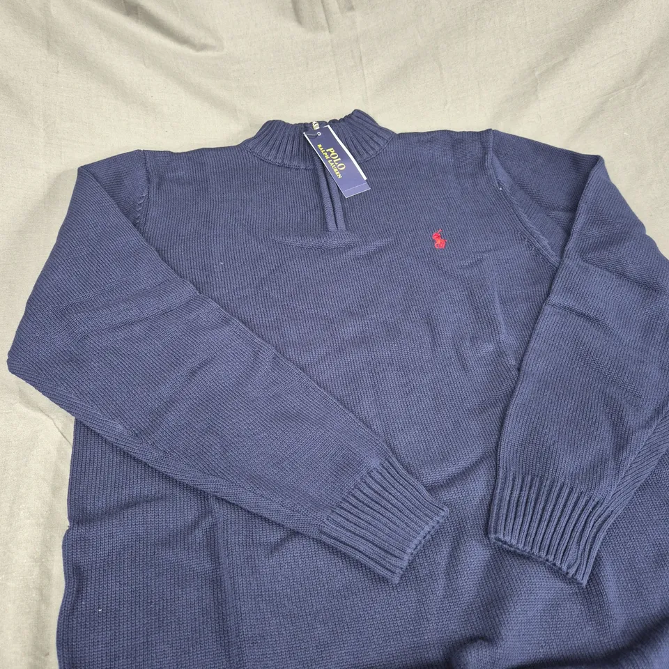 POLO RALPH LAUREN 1/4 ZIP KNITTED JUMPER SIZE XXL