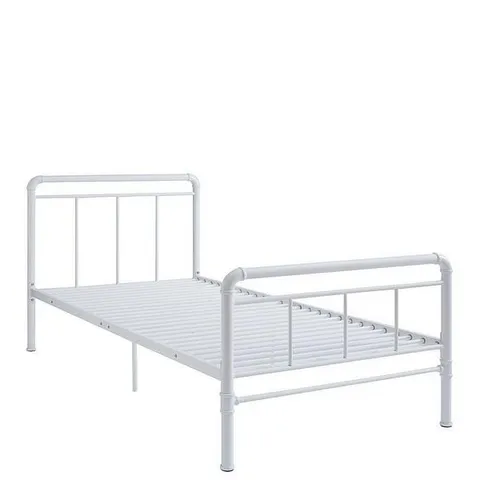 BOXED FREDDIE CHILDREN'S METAL SINGLE BED FRAME - WHITE (1 BOX)