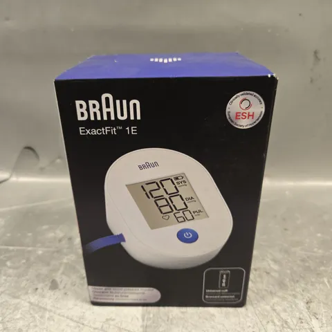BOXED SEALED BRAUN EXACTFIT 1E UPPER ARM BLOOD PRESSURE MONITOR