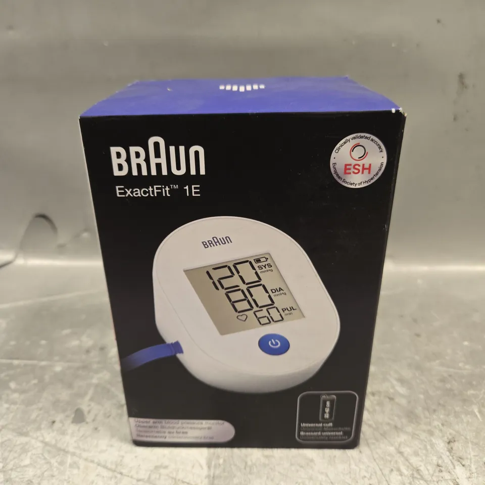 BOXED SEALED BRAUN EXACTFIT 1E UPPER ARM BLOOD PRESSURE MONITOR 