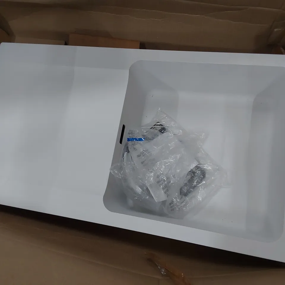 FRANKE SINGLE BOWL SINK & DRAINER WHITE COMPOSITE 