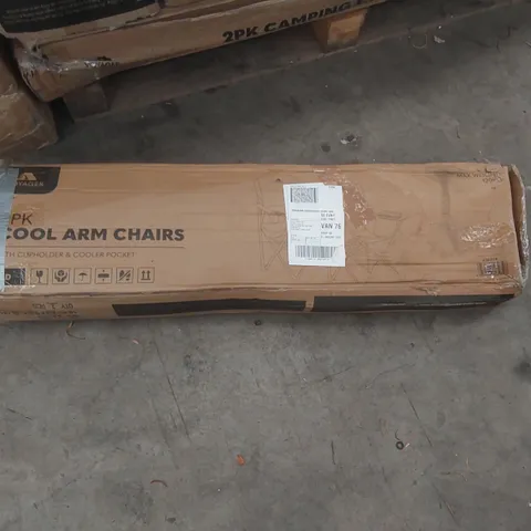 BOXED PAIR OF VOYAGER COOLER POCKET CAMPING CHAIRS