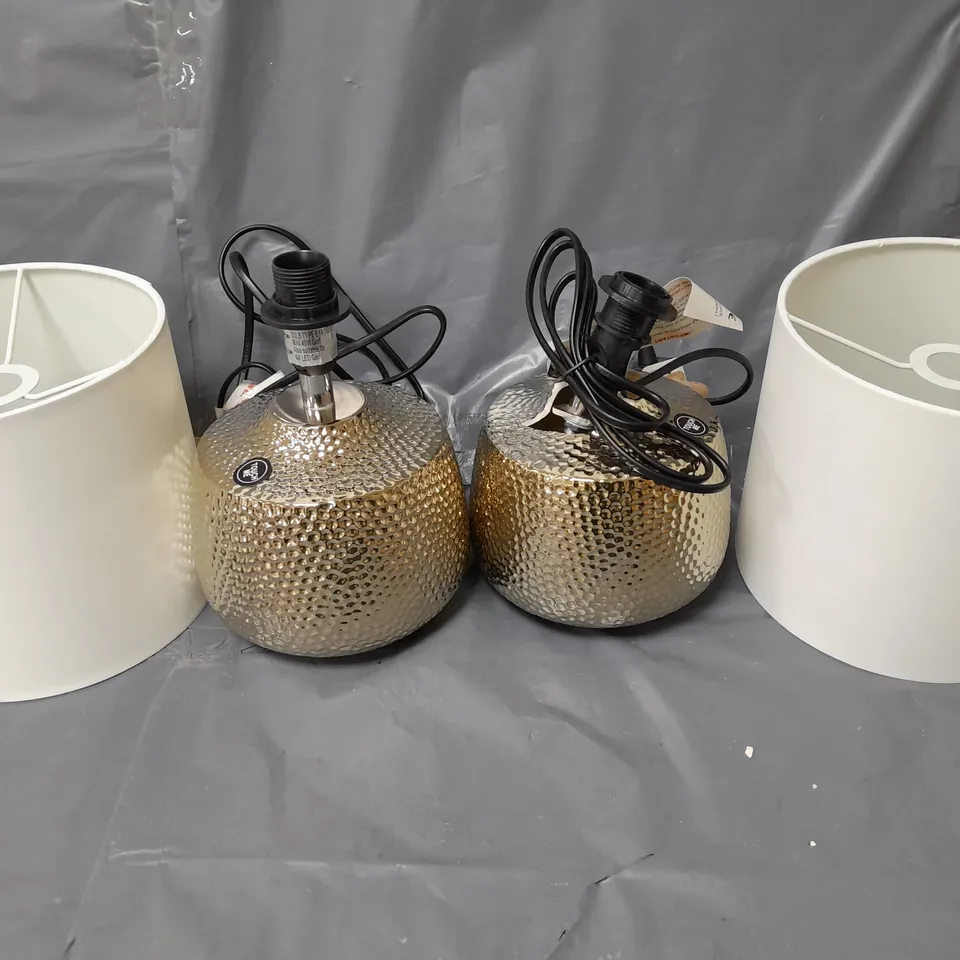 SET OF 2 DESIGNER HAMMER METAL TOUCH TABLE LAMP RRP £55