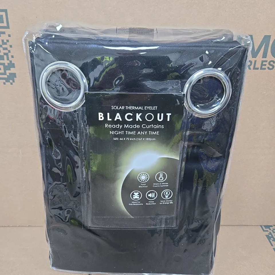 BLACKOUT WINDOW CURTAINS, SOLAR THERMAL EYELET – 66X72 IN (167X183 CM) – READY MADE