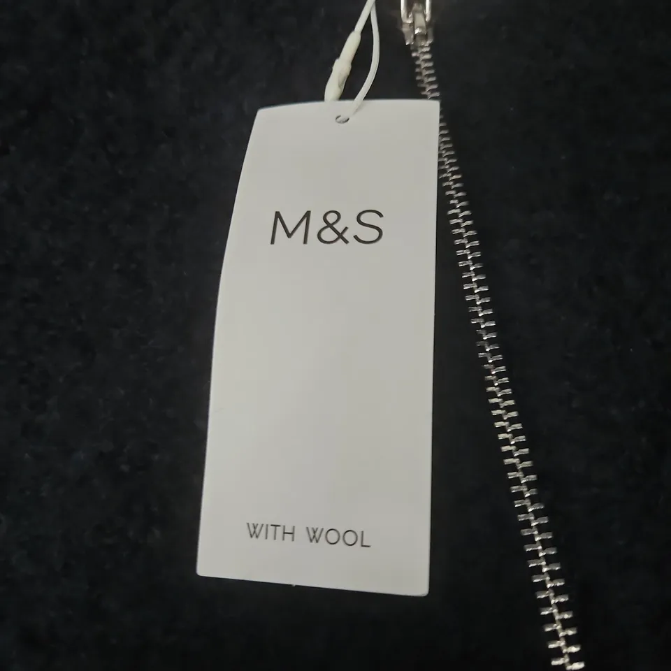 M&S WOOL BLEND ZIP CARDIGAN – WOMEN'S, UK SIZE L