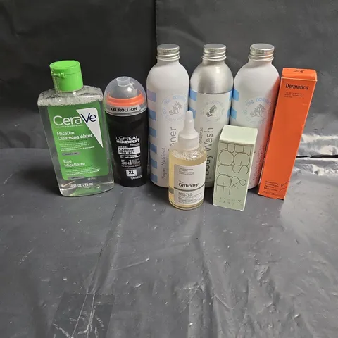 APPROXIMATEY 20 ASSORTED HEALTH AND BEAUTY PRODUCTS TO INCLUDE - THE ORDINARY EXFOLIATING TONER - CERAVE MICELLAR CLEANSING WATER - L'OREAL MENS ANTI-PERSPIRANT - ETC