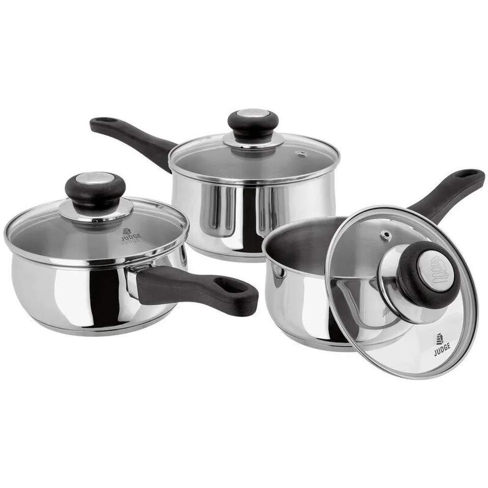 BOXED JUDGE VISTA 3 PIECE SAUCEPAN SET 1.8L