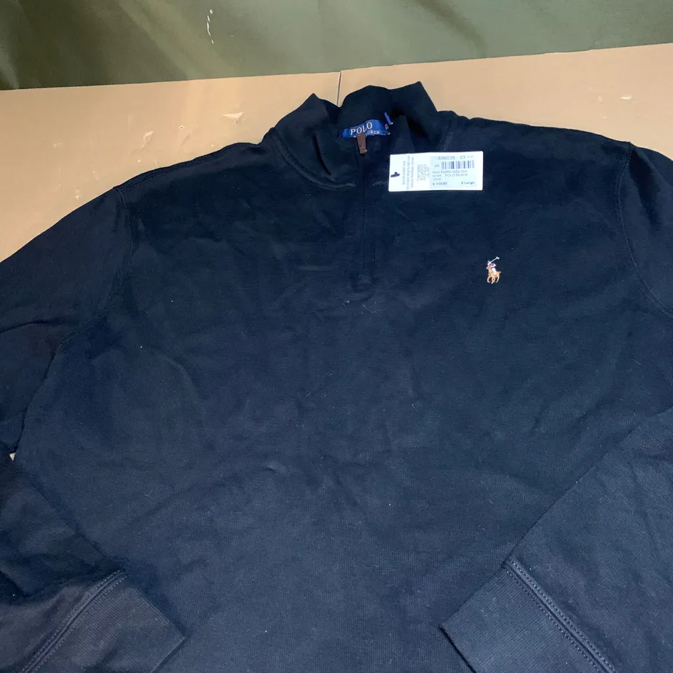 POLO RALPH LAUREN 1/4 ZIPPED KNITTED JUMPER SIZE XL