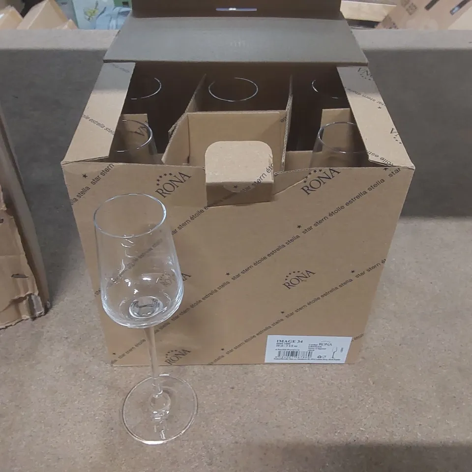 BOX CONTAINING APPROXIMATELY 44x BRAND NEW RONA 100ML GLASSES