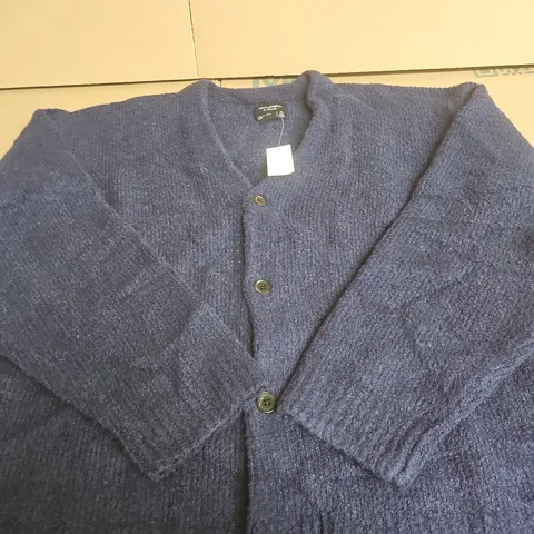 ABERCROMBIE & FITCH NAVY TEXTURED KNIT CARDIGAN – XL 