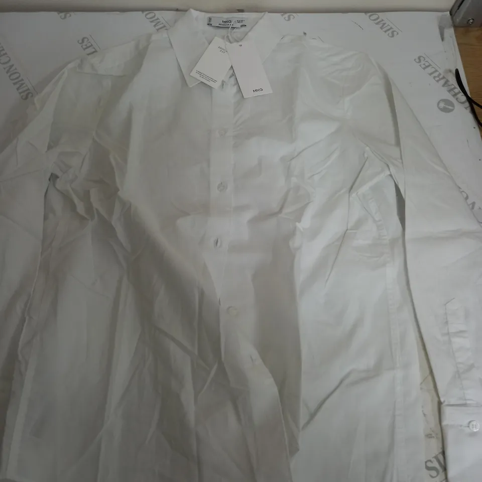 MNG REDULAR FIT LONG SLEEVE SHIRT IN WHITE - EU MEDIUM