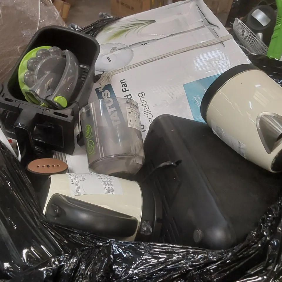PALLET CONTAINING A VERY LARGE QUANTITY OF ASSORTED ITEMS INCLUDING: AIR FRYER, KETTLES, FAN ECT