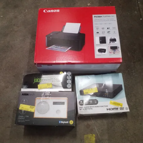 PALLET CONTAINING ASSORTED ELECTRICAL RETURNS INCLUDING CANON PIXMA PRINTER, DVD PLAYER WITH HDMI FUNCTION, BLUETOOTH SPEAKER & DAB+/FM RADIO