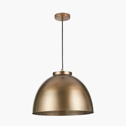 BOXED HARLEM ANTIQUE BRASS DOMED METAL PENDANT