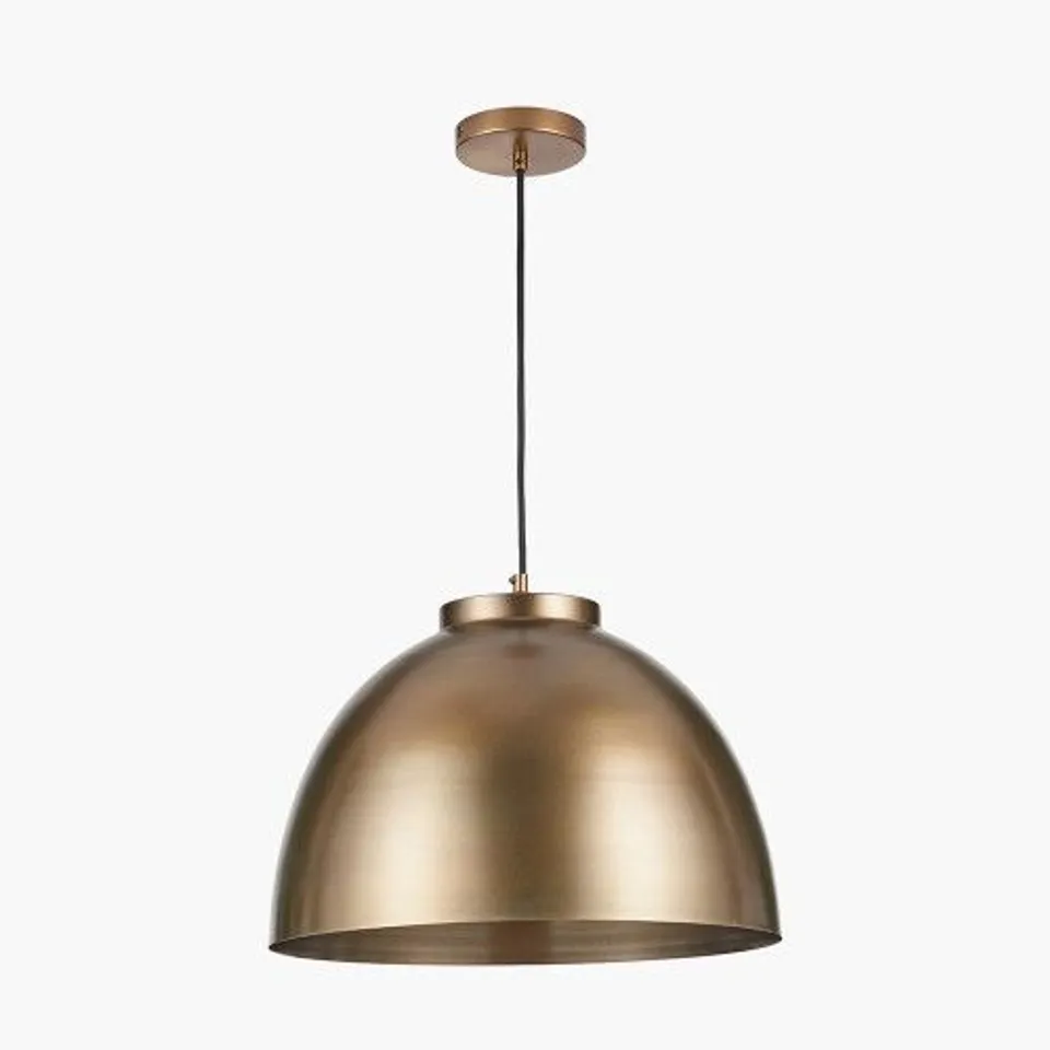 BOXED HARLEM ANTIQUE BRASS DOMED METAL PENDANT