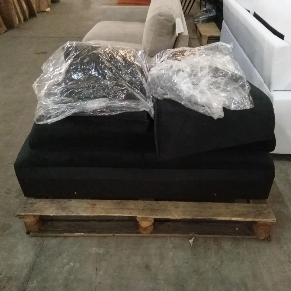 UNASSEMBLED LOREN 2 SEATER SOFA, BLACK CLASSIC VELVET
