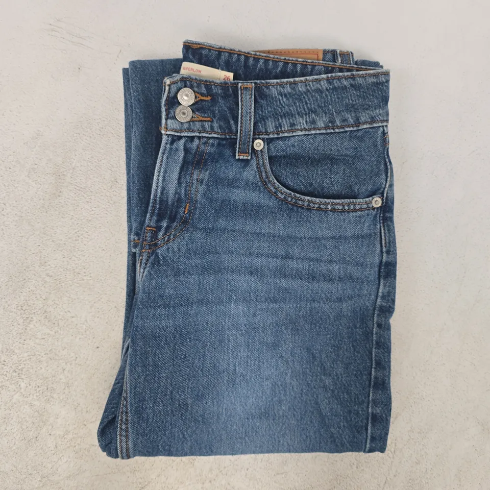LEVI'S SUPERLOW JEANS IN BLUE SIZE 26