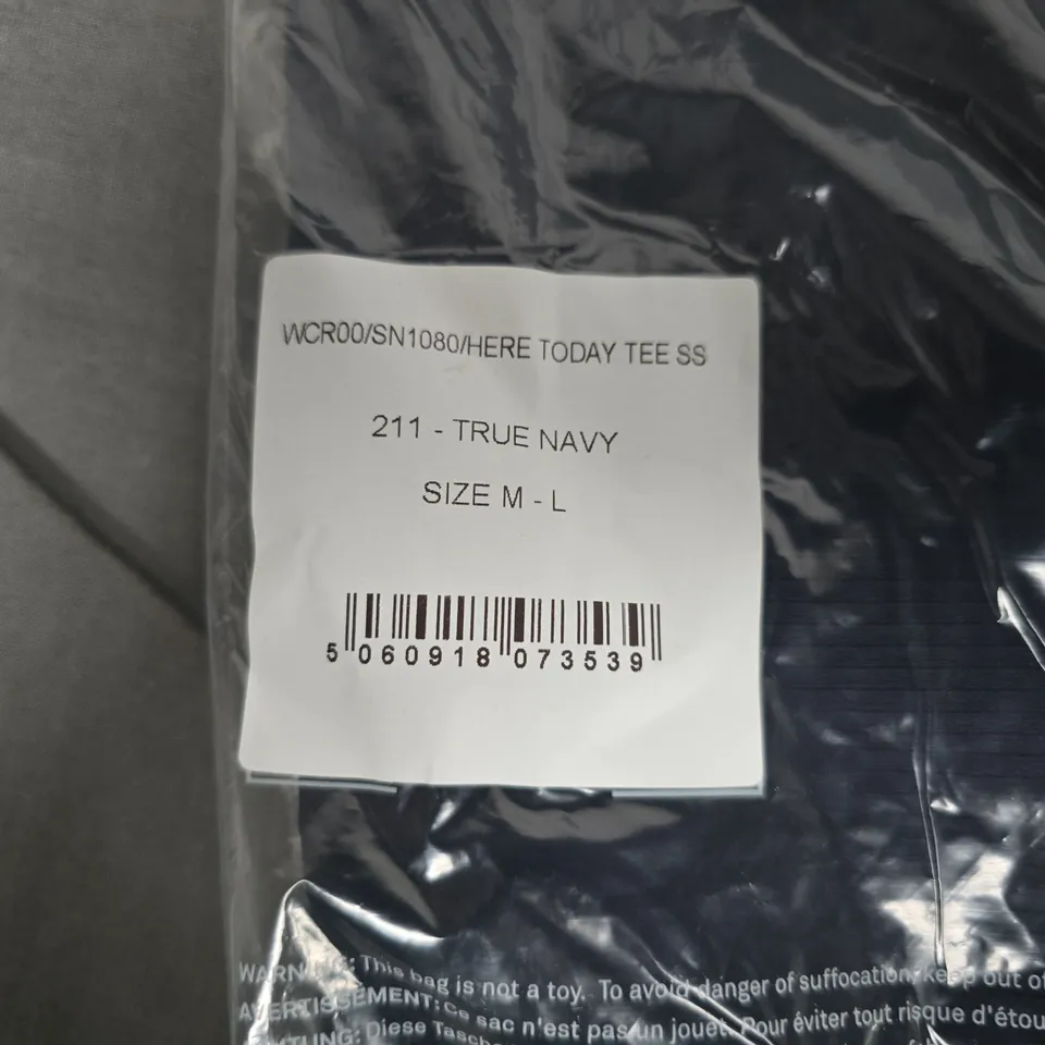 BAGGED LNDR HERE TODAY TEE SS – TRUE NAVY, UK SIZE M-L