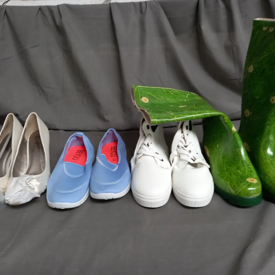 LARGE QUANTITY OF ASSORTED WOMENS SHOES IN VARIOUS SIZES, COLOURS AND STYLES