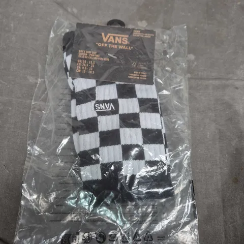 Vans Kids' Checkerboard Socks β Black & White UK 9.5-13 (US 10-13)