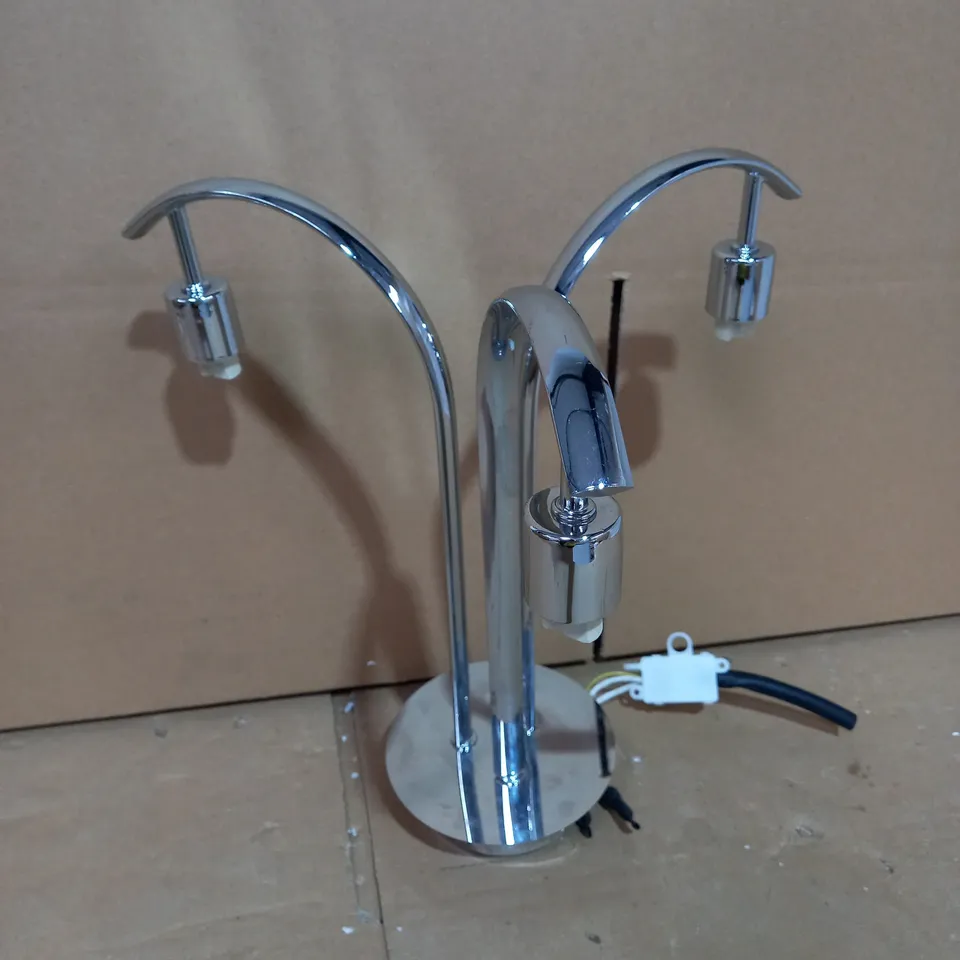 DESIGNER SILVER 3 WAY TABLE LAMP BASE 