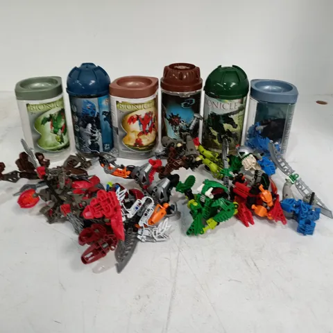 LOT OF ASSORTED BIONICLE FIGURES AND TUBS