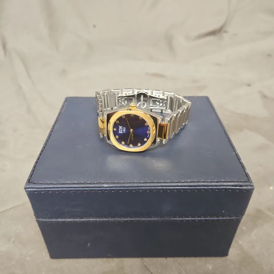 EON WATCH – BLUE DIAL, TWO-TONE STAINLESS STEEL BRACELET