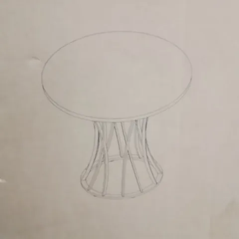 BOXED ROUND METAL BASE DINING TABLE