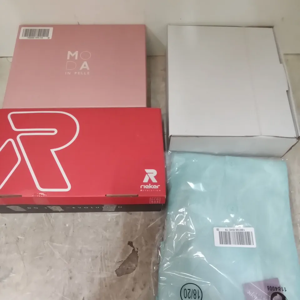 BOX OF ASSORTED WOMENS JUMPERS AND SHOES 