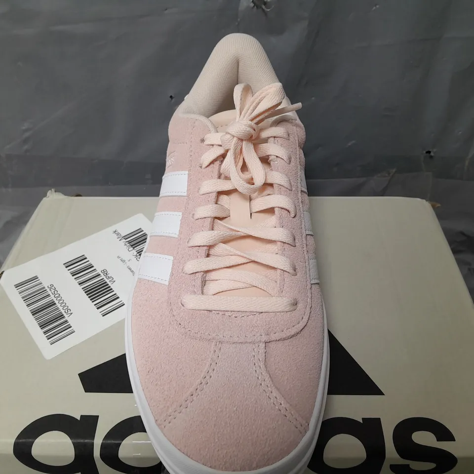 BOXED ADIDAS SPORTSWEAR WOMENS VL COURT BOLD TRAINERS - LIGHT PINK - UK 5