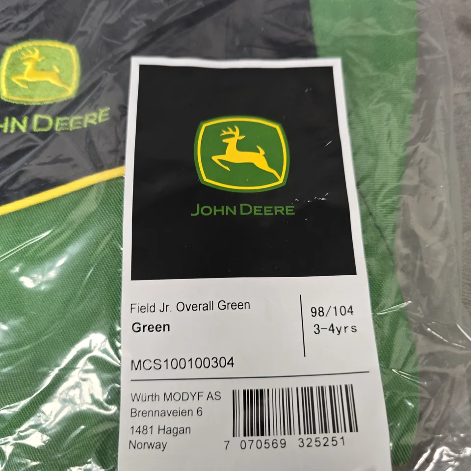 JOHN DEERE FIELD JR. OVERALL – GREEN (3–4 YRS, 98/104)