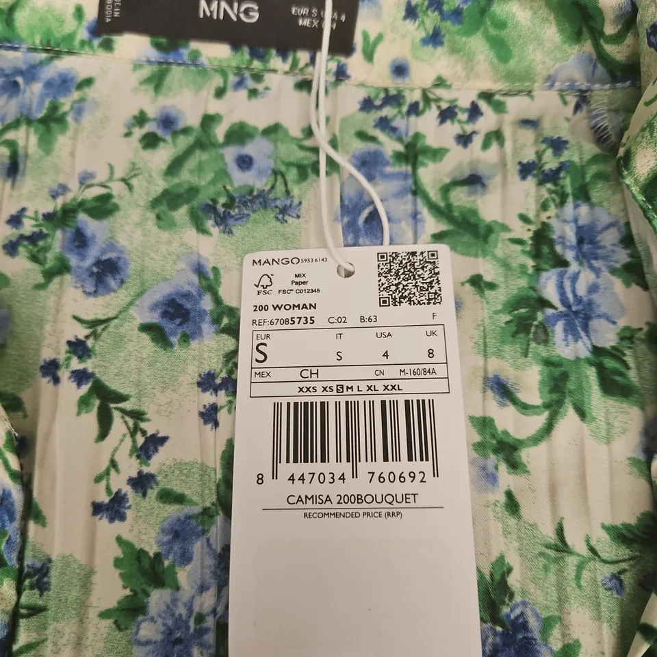 MANGO MNG FLORAL PRINT WOMEN'S BLOUSE, UK 8