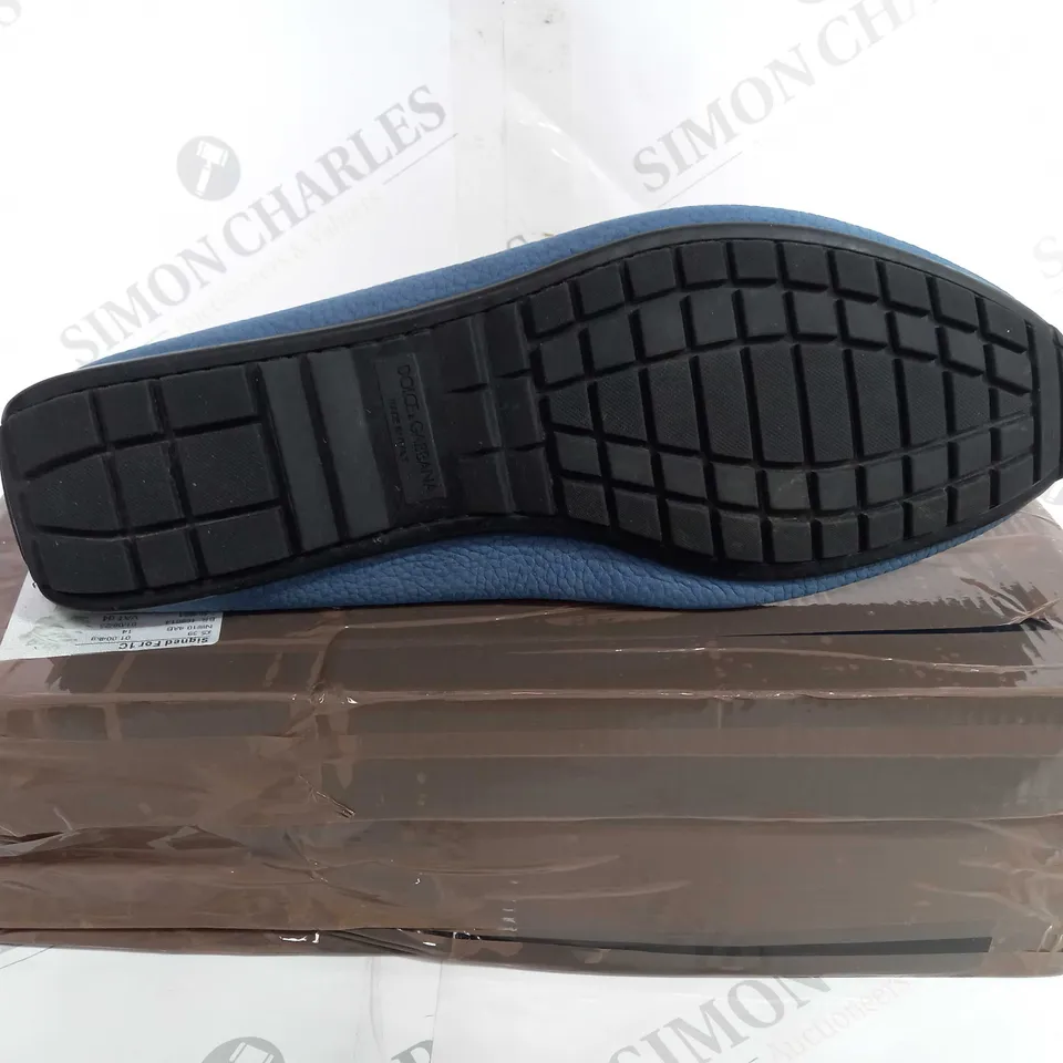 BOXED DOLCE & GABBANA SLIP ON BLUE SHOE - SIZE 10