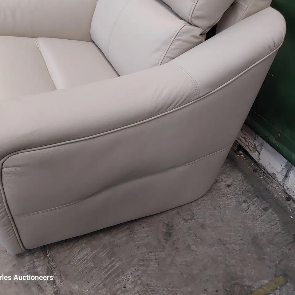 QUALITY BRITISH DESIGNER G PLAN LUCCA EASY CHAIR OXFORD PUTTY LEATHER 