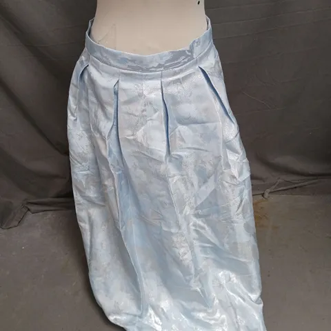 KAREN MILLEN METALLIC WOVEN PROM MIDI SKIRT IN BLUE SIZE 12