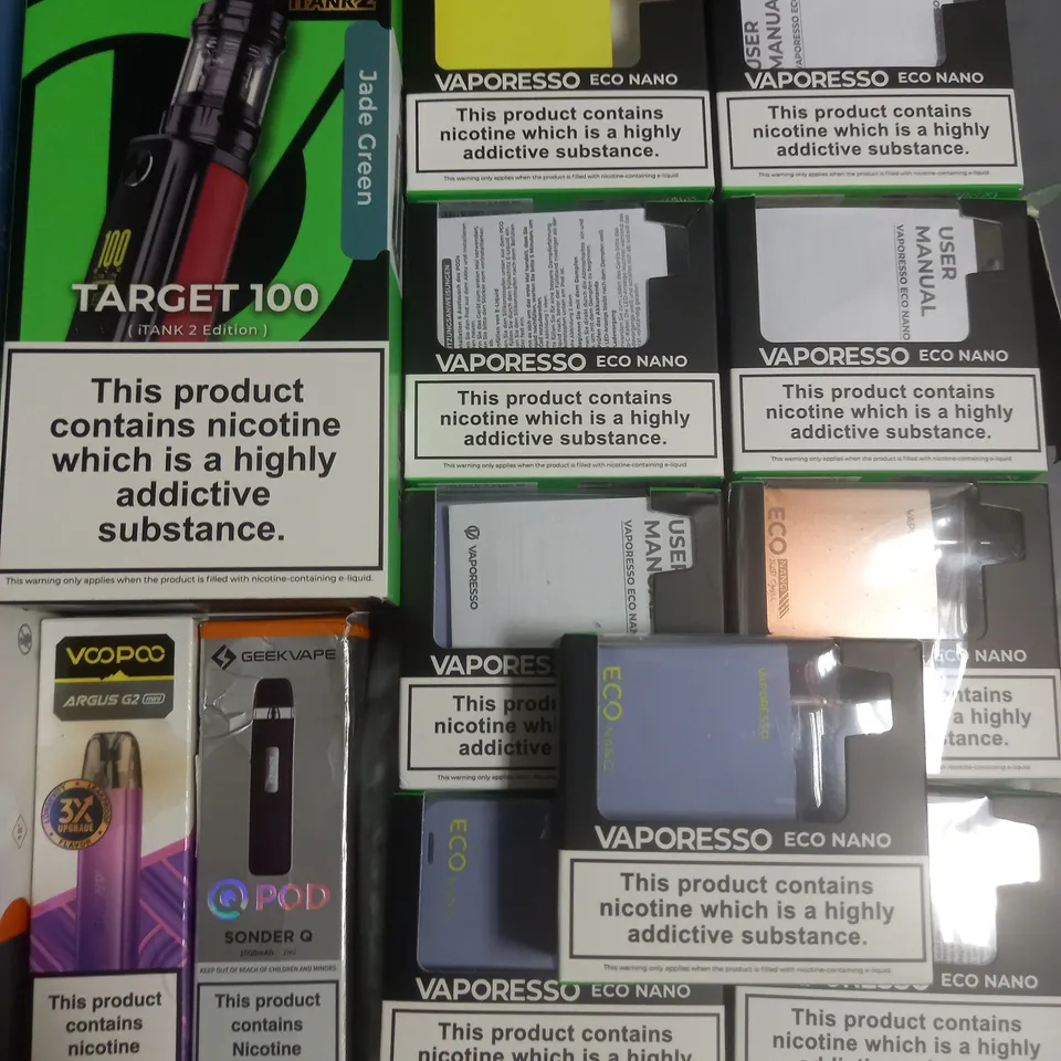 LOT OF APPROXIMATELY 20 ASSORTED VAPING ITEMS TO INCLUDE VAPORESSO, ASPIRE AND GEEKVAPE