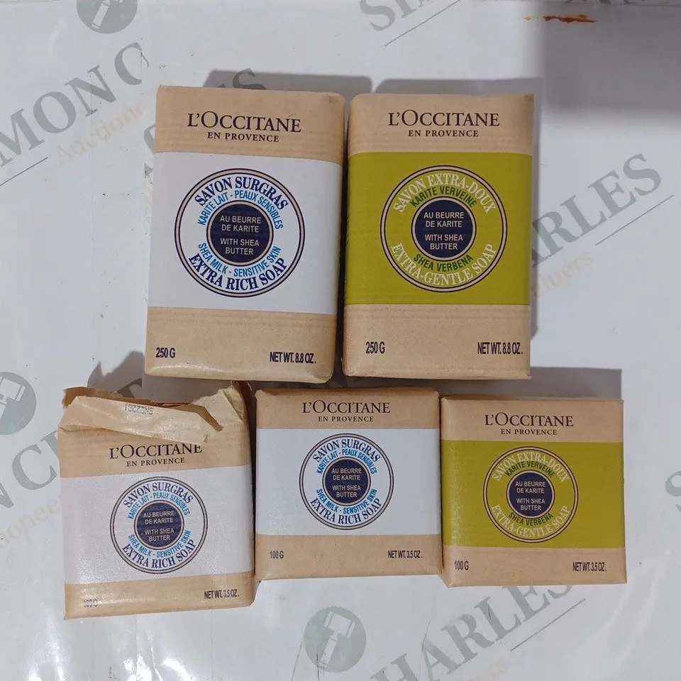 L'OCCITANE 5 PIECE ASSORTED SHEA SOAP SET