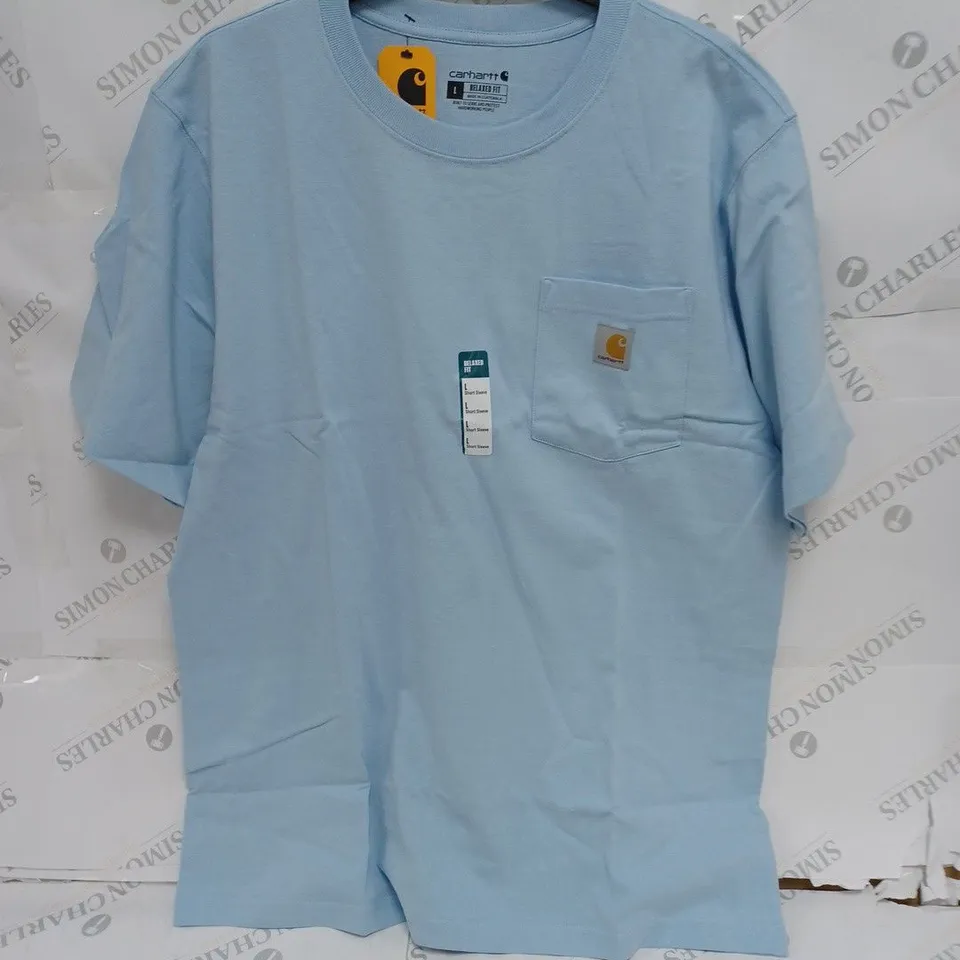 CARHARTT BLUE LOGO T-SHIRT- LARGE 