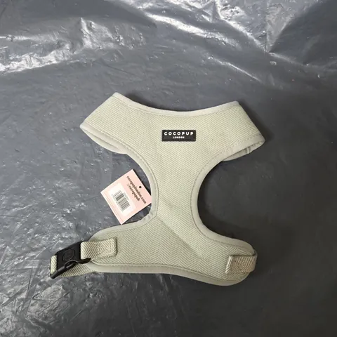 COCOPOP LONDON DOG HARNESS VEST – SIZE S, GREY HERRINGBONE