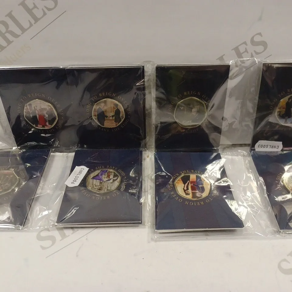 BOX TO CONTAIN APPROX. 36 X COMMEMORATIVE BRITISH COINS. DESIGNS VARY