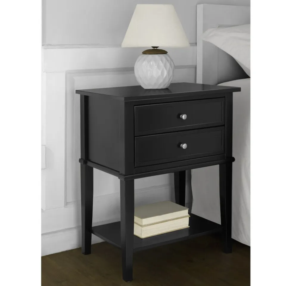 BOXED FRANKLIN BEDSIDE TABLE - BLACK (1 BOX)