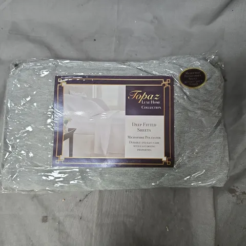 TOPAZ LUXE HOME COLLECTION DEEP FITTED SHEETS – MICROFIBER POLYESTER GREY
