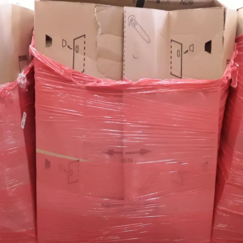 PALLET TO CONTAIN AN ASSORTMENT OF HOUSEHOLD ITEMS TO INCLUDE ALL TERRAIN FOLDING WAGON, SUITCASE, DUVETS AND 5 IN 1 BALANCE BIKE ECT 