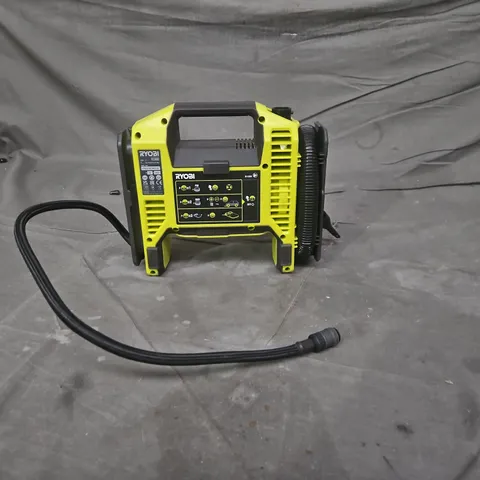 RYOBI PORTABLE AIR COMPRESSOR / INFLATOR – YELLOW & BLACK.